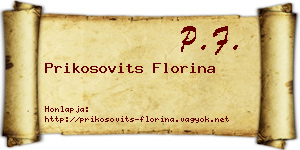 Prikosovits Florina névjegykártya